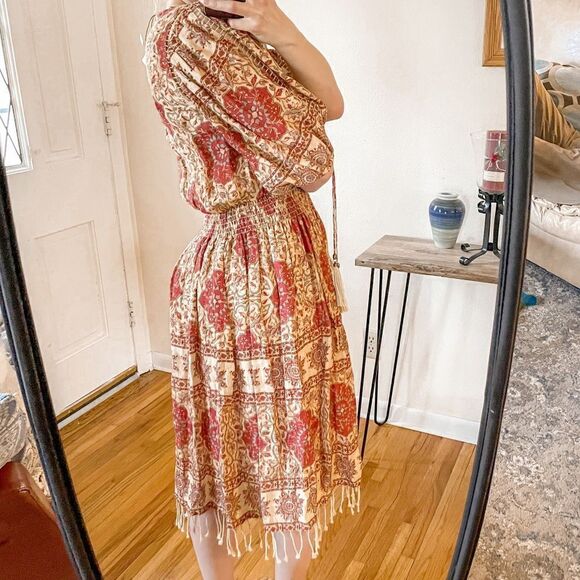 Zimmermann Tulsi Border Linen Midi Dress Jour-Echelle - Picture 2 of 9